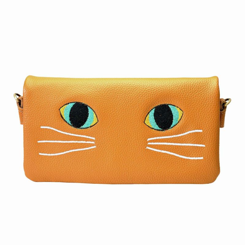 ミネット 可愛いネコ刺繍のお財布ポシェット 猫 雑貨 2WAY